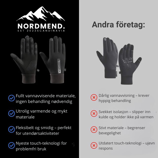 Nordmend™ – Vannavvisende hansker med touch-funksjon og sklisikkert grep
